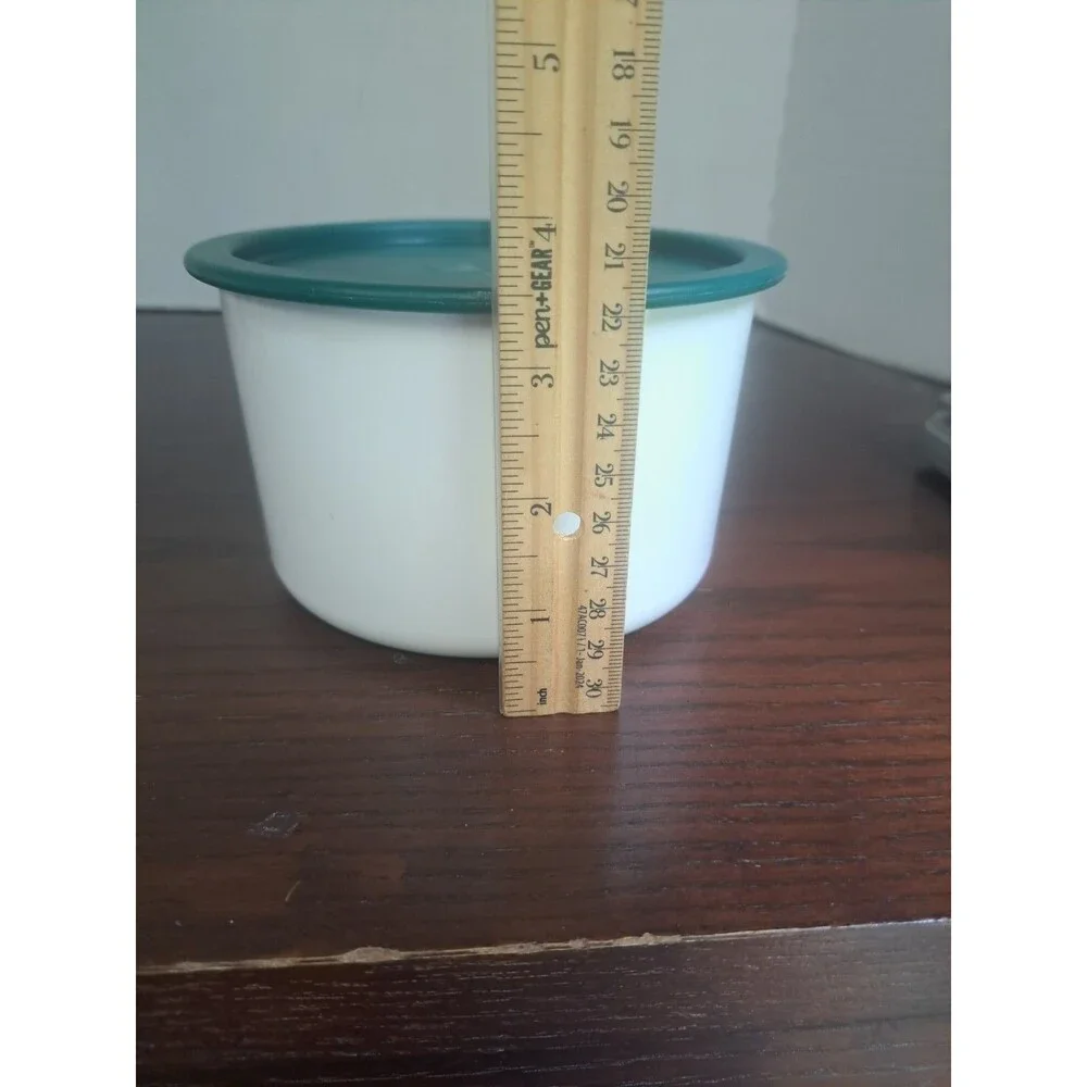 Vtg Tupperware One Touch Canister White With Hunter Green Lid 2708A-2